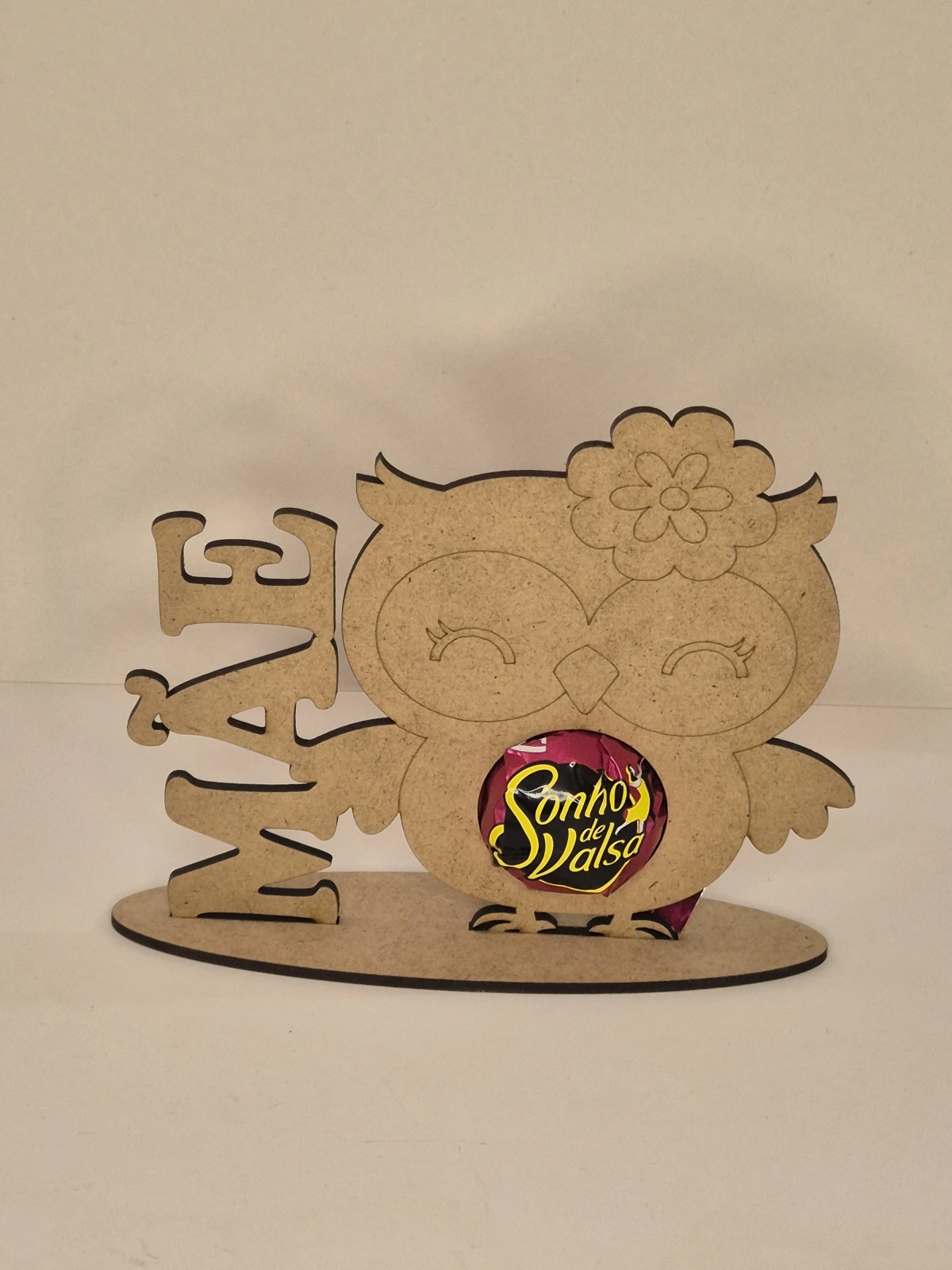 Encarte Decorativo Porta-Bombom "Mãe Coruja"